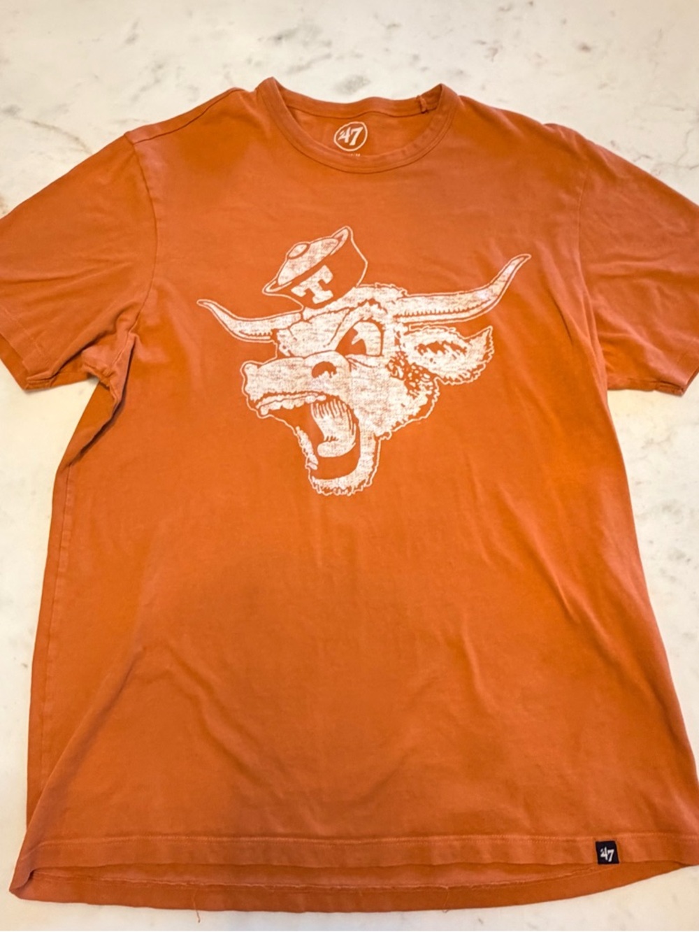 47 Brand Men's UT Texas Longhorns Rust Orange TShirt Texas Longhorn Logo Sz Med
